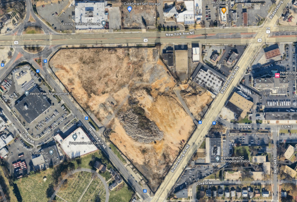 The 15-acre site bounded by New York Avenue NE, Montana Avenue and Bladensburg Road.
