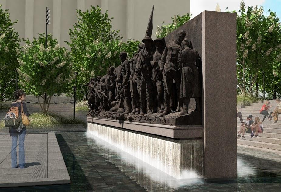 A rendering of the sculpture planned for the National World War I Memorial in Washington, D.C. A rendering of the sculpture planned for the National World War I Memorial in Washington, D.C.