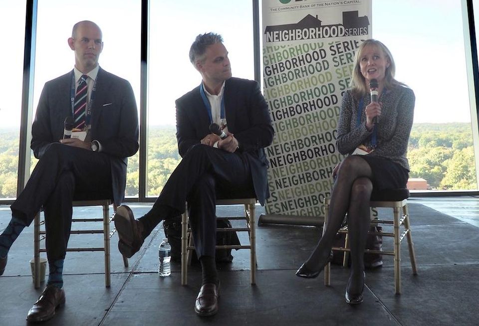 Jefferson Apartment Group's Greg Van Wie, First Washington Realty's Alex Nyhan and Combined Properties' Katherine Bonnafe