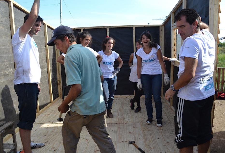 Miami developer Andres Klein, of BH Investment Group, has partnered with TECHO to start Home4Home and build transitional homes like this project in Buenos Aires in 2014. 