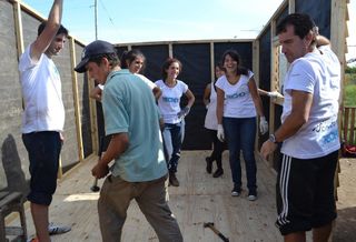 Miami developer Andres Klein, of BH Investment Group, has partnered with TECHO to start Home4Home and build transitional homes like this project in Buenos Aires in 2014. 