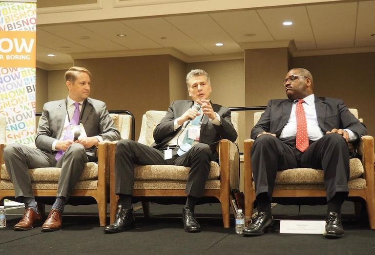 JLL's Tucker Farman, Hogan Lovells' Peter Genet and Akin Gump's Anthony Pierce