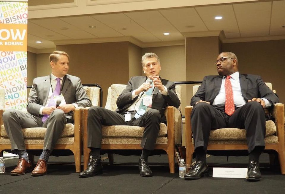 JLL's Tucker Farman, Hogan Lovells' Peter Genet and Akin Gump's Anthony Pierce
