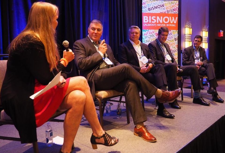 Perkins Coie's Tara Gorman, Hilton's Danny Hughes, Raddison's Ken Greene, Interstate's Greg O'Stean and G6 Hospitality's Rob Palleschi