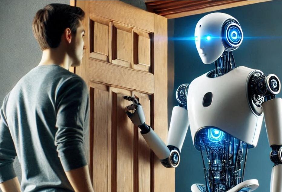 Artificial intelligence landlord knocking on door