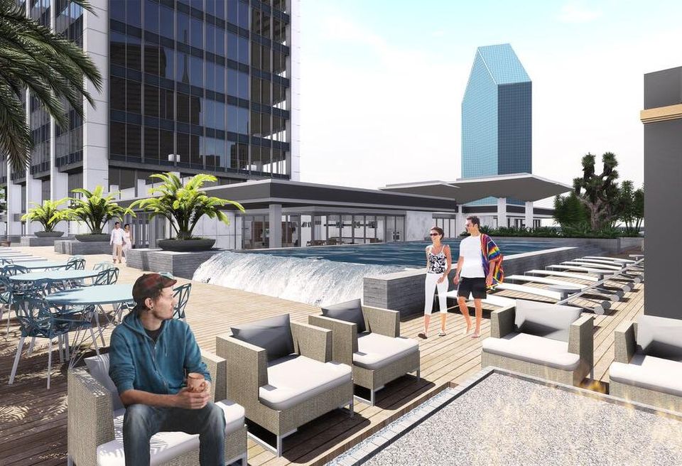 Lead architect Merriman Anderson/Architects are designing the reimagined interior and exterior. Andres Construction is construction manager. CBRE / UCR's Jack Gosnell and Amy MacLaren are marketing the building's retie. Architectural Arts Company is serving as the fine arts consultancy.