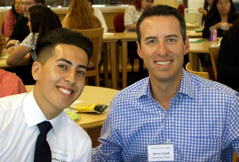 Project Youth OCBF teen Jonathan Lopez and Savill Studley's Steven Card. 