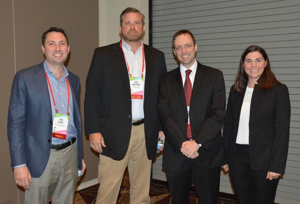 Cielo Property founding principal Rob Gandy, HPI RE founding partner Dick Anderson, Moderator CohnReznick partner Mike Celkis and Endeavor VP Anne Swift