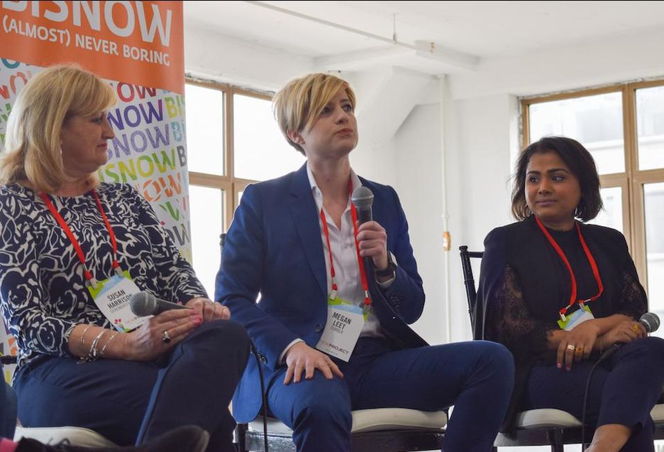 Serendipity Labs' Susan Harrison, Tumblr's Megan Leet and Shutterstock's Razia Ferdousi-Meyer