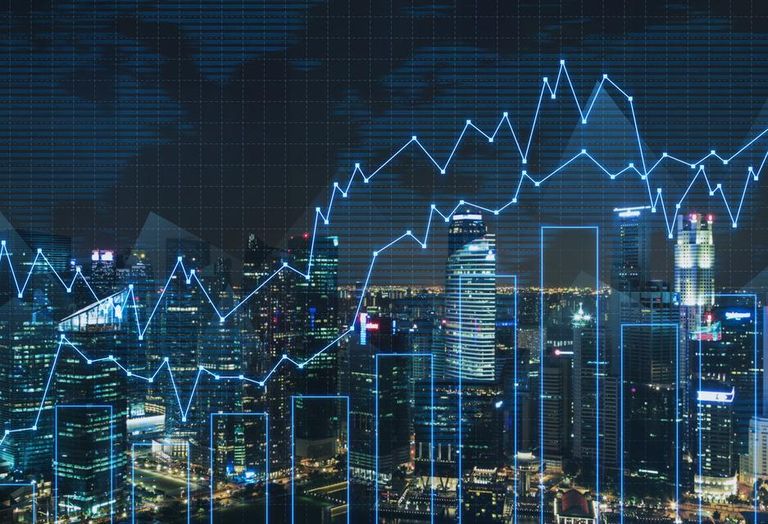 stock photo city with graph