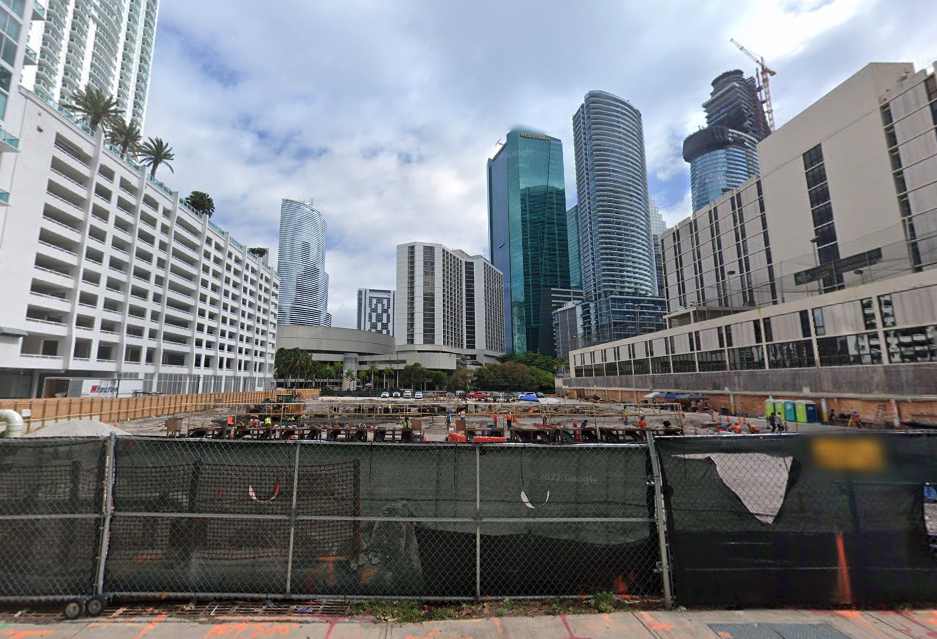 The construction site at 777 Southeast Fifth St., where remains from a 7,000-year-old settlement were discovered.