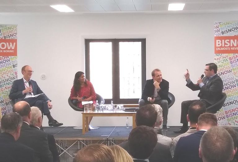 Richard Beckingsale, moderator, with panalists Corinne Stevens, James Aumonier and Gavin Fraserbtr event birmingham sept 11 2019