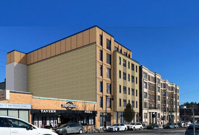 A rendering of City Realty's proposed office-to-residential conversion in Cleveland Circle.