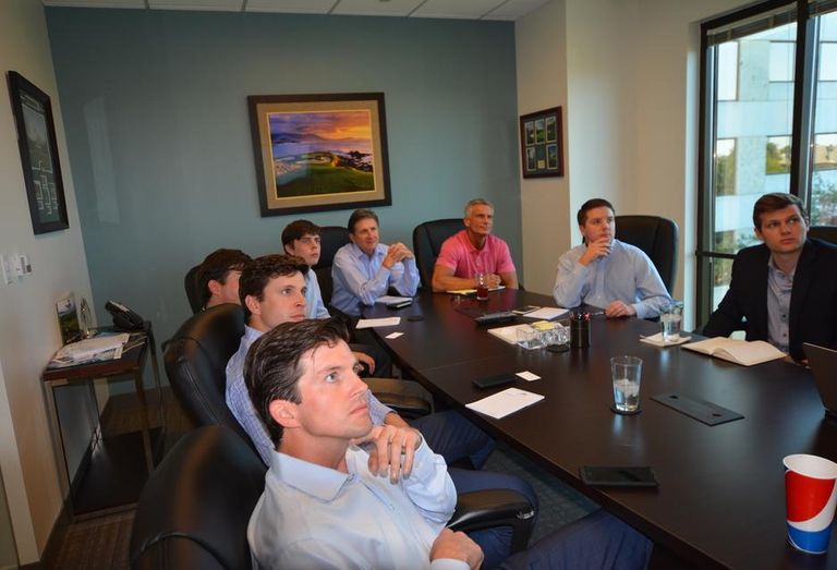 Rowan members at a meeting