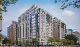 A rendering of Ruben Cos.' proposed 263-unit apartment project at 1100 South Capitol St. SE.