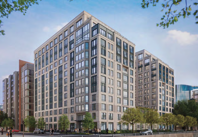 A rendering of Ruben Cos.' proposed 263-unit apartment project at 1100 South Capitol St. SE.