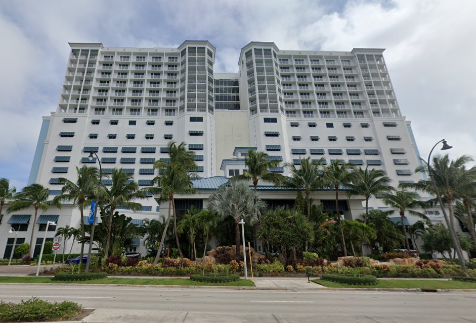 Exterior view of the Margarita Hollywood Resort in Hollywood, Florida.