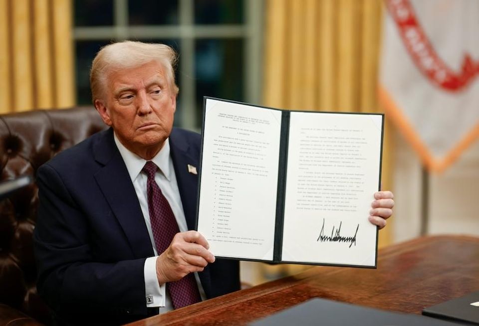 President Donald Trump at an executive order signing ceremony on Monday.
