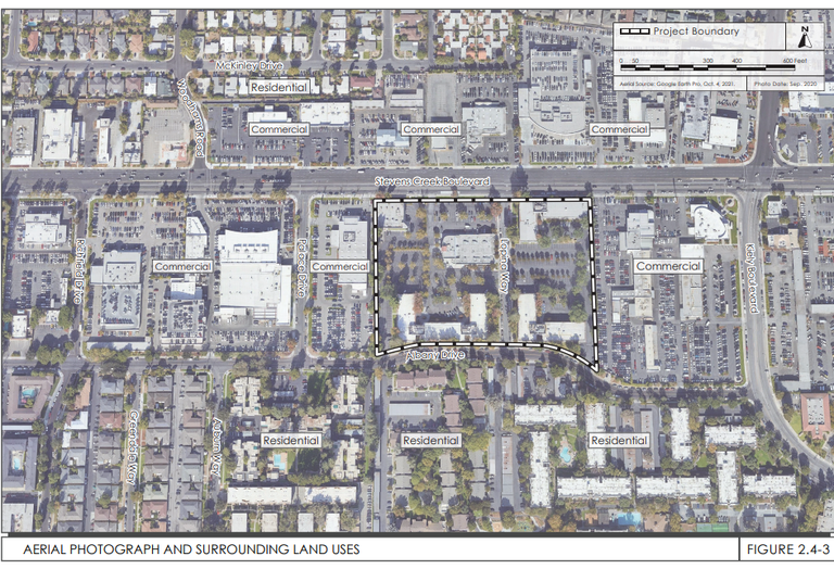 Photo of an Aerial view of the Stevens Creek site