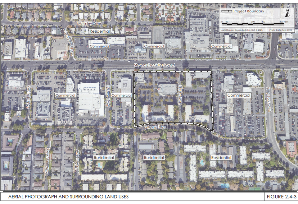 Photo of an Aerial view of the Stevens Creek site