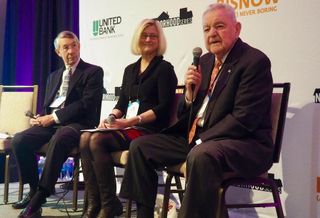 George Mason University economist Stephen Fuller Walsh, Colluci's Lynne Strobel and Til Hazel