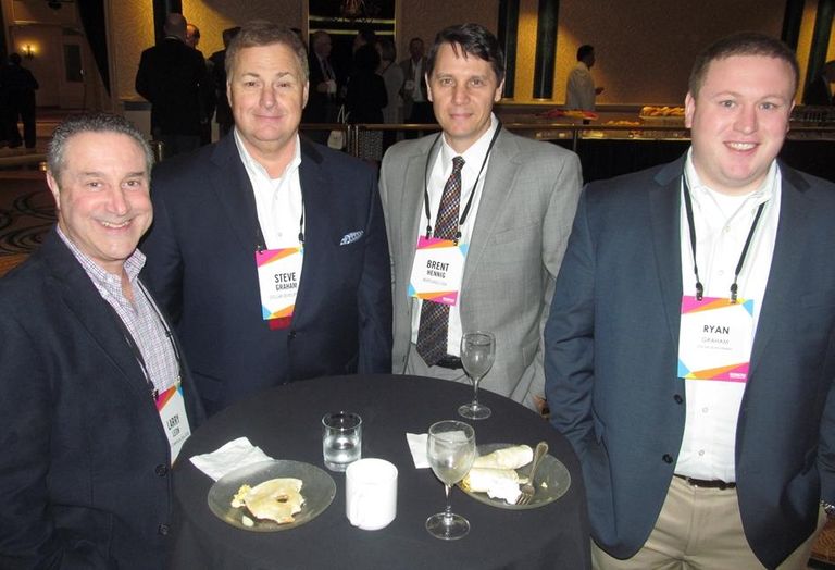 Larry Leon, Stellar Development's Steve Graham, Brent Hennig, Ryan Graham at Bisnow DFW mixed-use event May '16