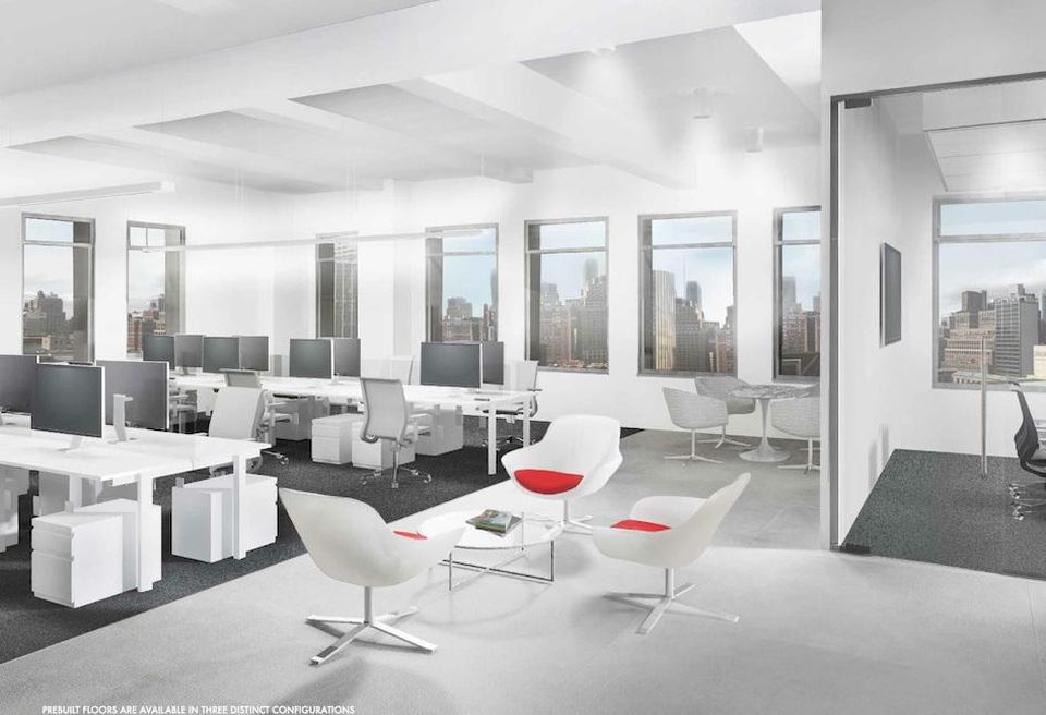 A pre-built suite at 145 East 57th St., where ABS Real Estate Partner is holding a