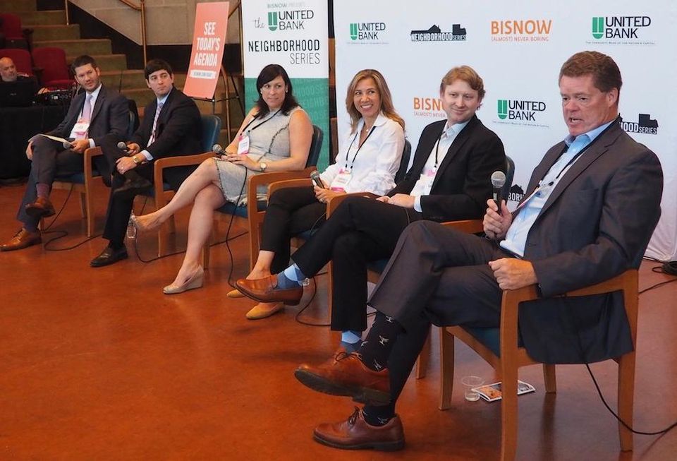 Walsh, Colucci's Bob Brant, Carr Cos.' Austin Flajser, Alexandria EDP's Stephanie Landrum, LandDesign's Gabriela Canamar, JBG Smith's Robert Vaughan and Rappaport's Bill Dickinson