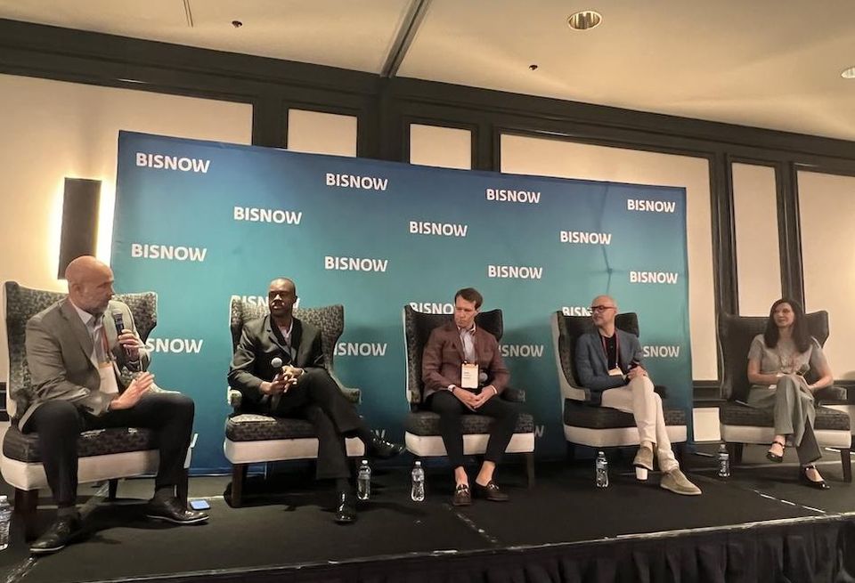 JLL’s John Dettleff, Alex Brown Realty’s Debo Ayeni, Matan’s Jamie Minkler, Legacy Investing’s Daniel English and MRP Industrial’s Lisa Goodwin.