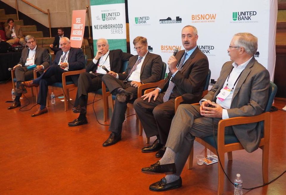 Avison Young's Dave Millard, JM Zell Partners' Jeff Zell, StonebridgeCarras's Doug Firstenberg, Paradigm Cos.' Stanley Sloter, Cooper Carry's Steve Smith and LCOR's Bill Hard