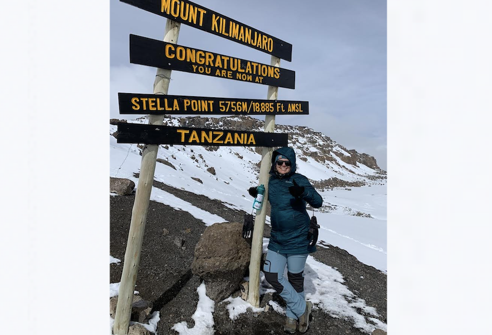 Lindsey Bruner on Mount Kilimanjaro.