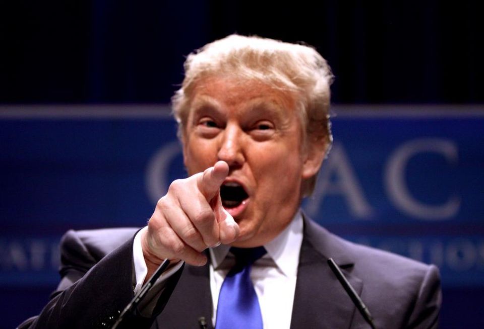Donald Trump pointing