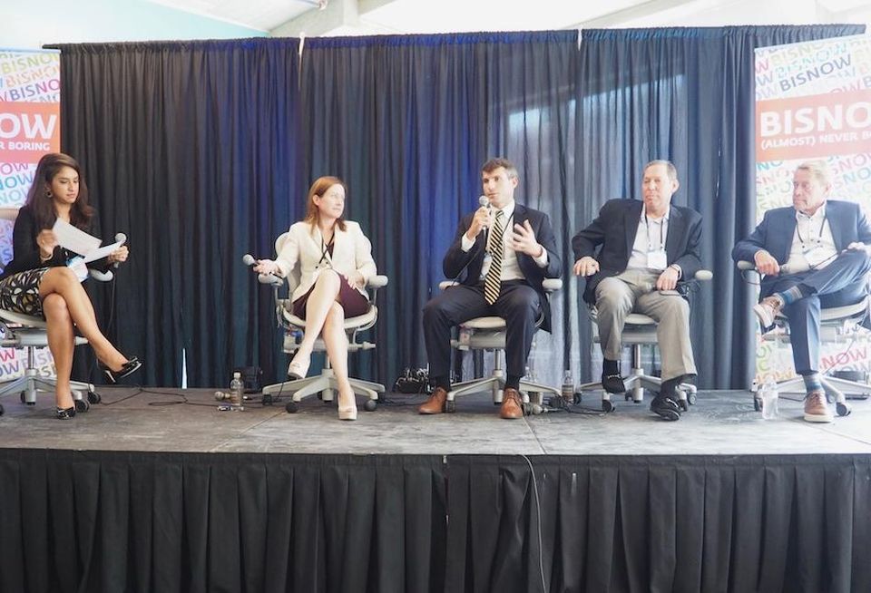 Alliance Architecture's Sherry Banaei, Venable's Jennifer Bruton, HITT Contracting's Robert Kurucza, NKF's Aaron Katz and Alliance Architecture's Phil Olson