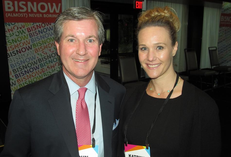 Crescent's John Zogg with Partner Engineering's Katrine Hansen at Bisnow's Future of Downtown Dallas event May '16