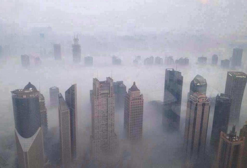 smog china skyscrapers pollution air