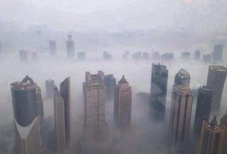 smog china skyscrapers pollution air