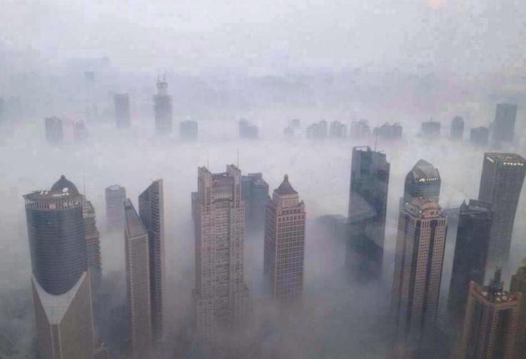smog china skyscrapers pollution air