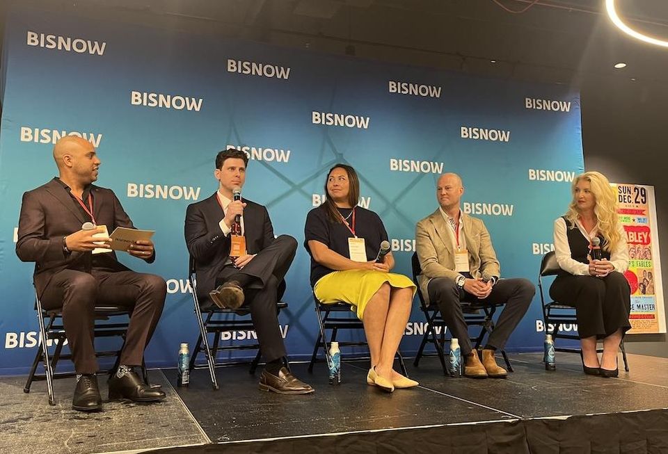 Blank Slate Development’s Alex Aaron, MAG Partners’ Patrick Bell, BECO Management’s Melissa Parrish, MCB Real Estate’s Adam Genn and MRP Industrial’s Kate Nolan Bryden.