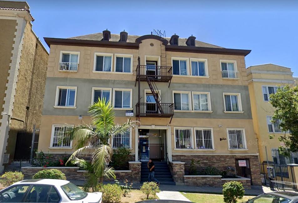 The Leeward Apartments, built in 1923, is a three-story building located at 2810 Leeward Ave in Koreatown. The 19,776-square-foot building features mostly studio apartments
