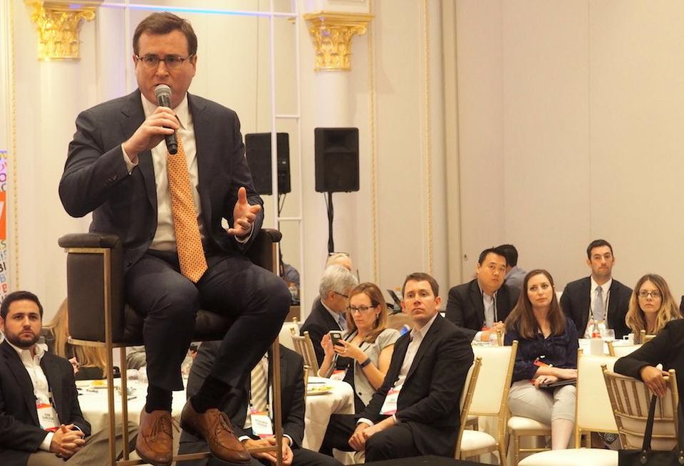 Vornado head of residential Toby Millman speaking at Bisnow's Multifamily Annual Conference East on Oct. 20, 2016.