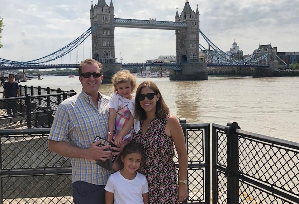 The Ratkovich Co. Senior Development Manager Megan Moloughney with husband, Jeff, and daughters Piper, 6, and Kiera, 4