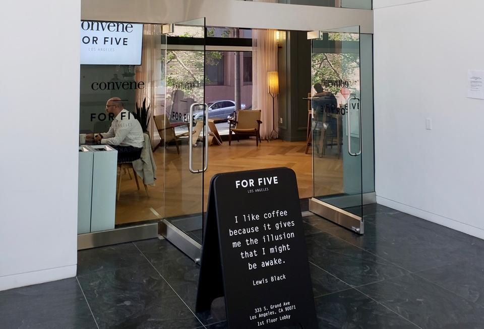 Convene opened a coffee shop at the Wells Fargo Center in downtown Los Angeles