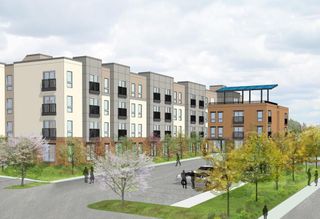 A rendering of The Greens at Irvington MewsⅡ, Enterprise's 59-unit affordable senior project in Baltimore. 
