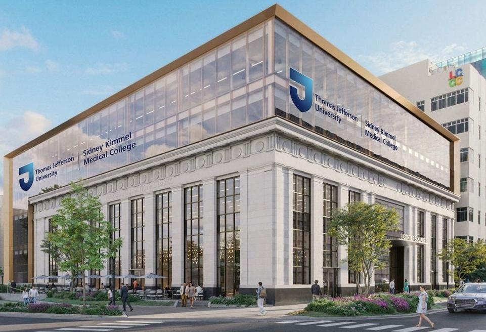 A rendering of Thomas Jefferson University's planned medical campus in Allentown, Pennsylvania. 