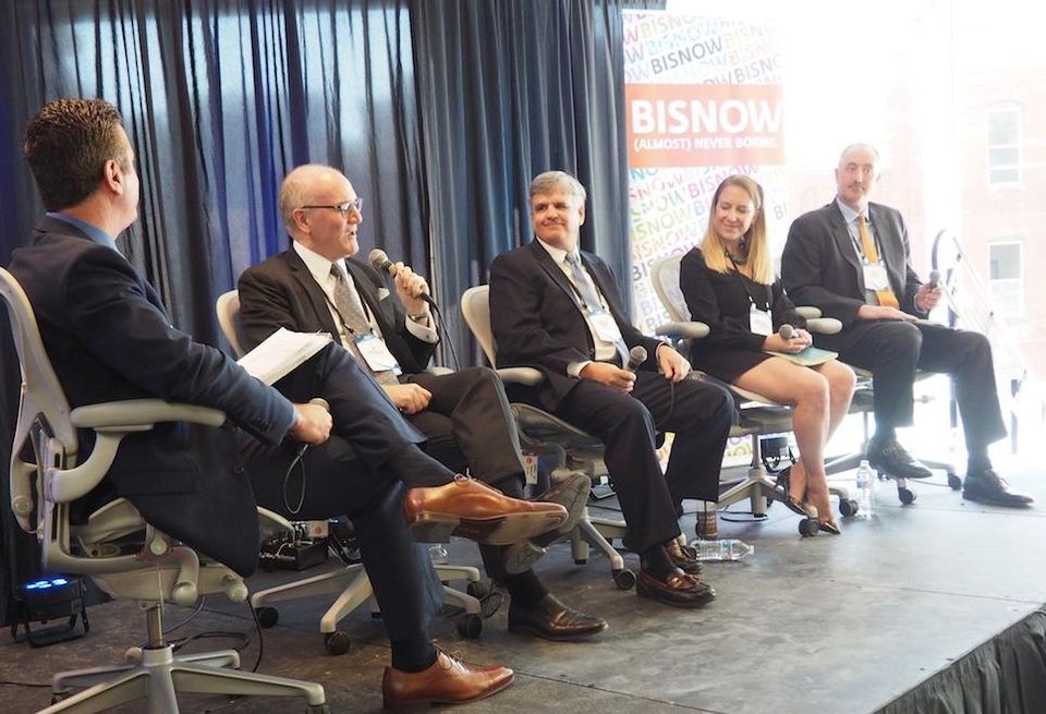 AKF Group's Brad Lownsbury, Fox Architects' JP Spickler, Whiting-Turner's Robert Kehoe, DPR Construction's Adrienne Rosenbaum and Cooper Carry's Steve Smith