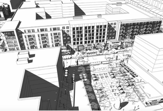 A rendering of Parks at Walter Reed's town center