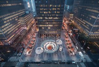 A rendering of the renovated plaza at 1221 Sixth Ave. in Midtown Manhattan