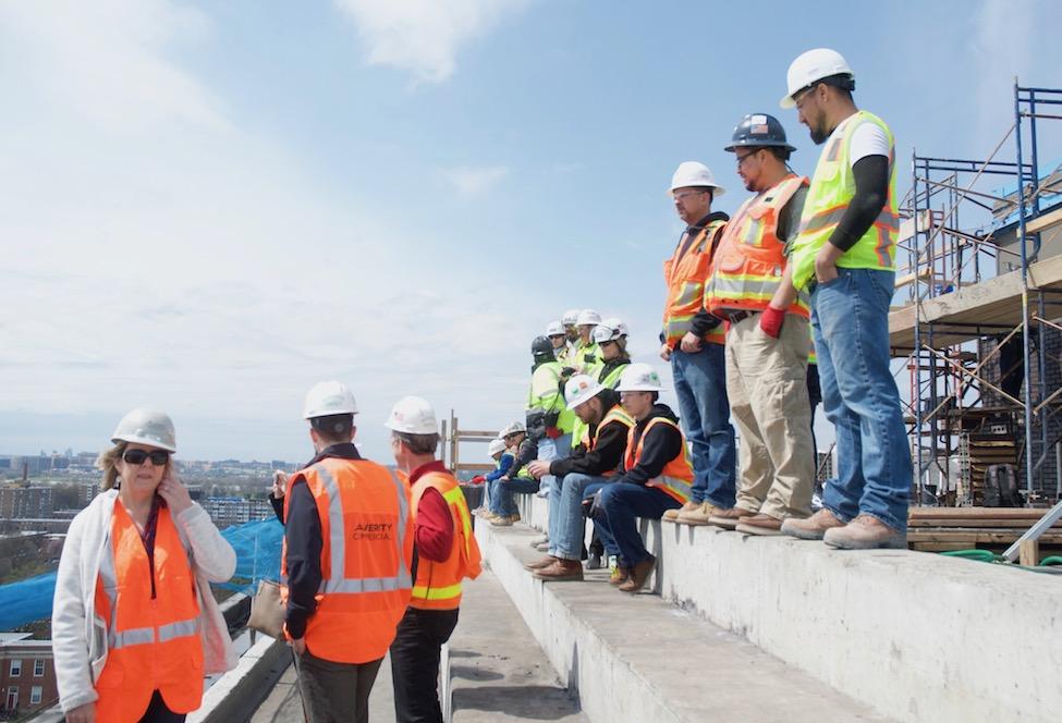 Construction workers at JBG 1221 Van