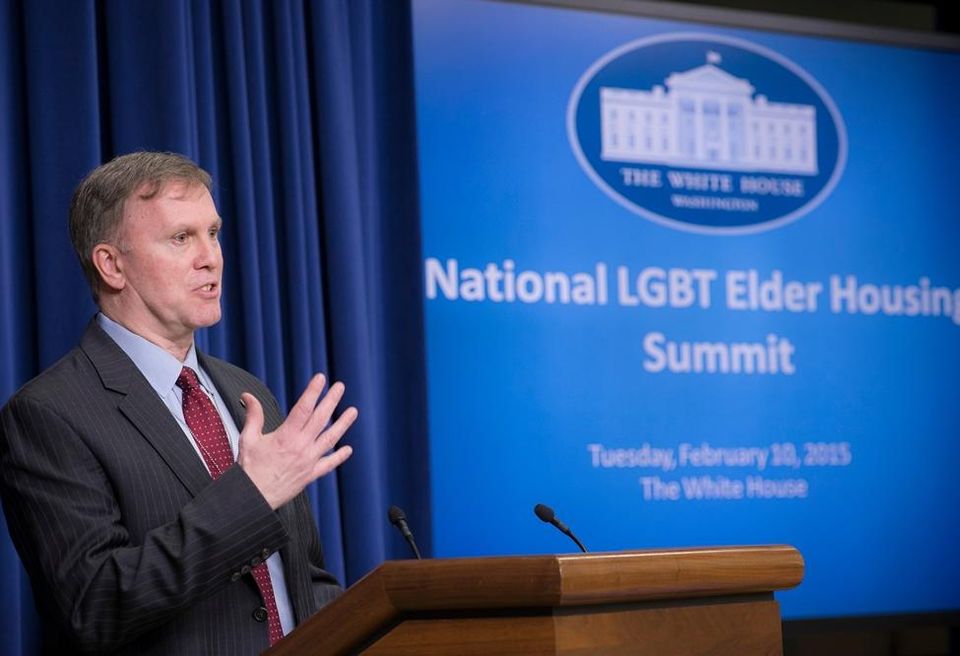 SAGE CEO Michael Adam at national LGBT elder housing summit at the White House in 2015