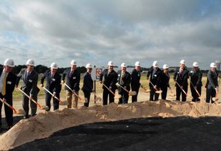 What used to be a hay field about an hour north of downtown Dallas is now well on its way to becoming the largest development in Frisco's $5B Mile. Frisco Station, the 242-acre master planned development on Warren Parkway, broke ground this morning.
